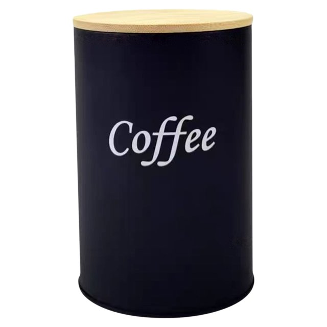 Piwvid Food Canisters Sets with Bamboo Lid Airtight Iron Coffee Tea Sugar Container Set for Kitchen Countertop Coffee Bar Decorative Canisters Farmhouse Canister Jars