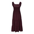 thumbnail image 4 of Birdeem Womens Sleeveless Extra Long Solid Shoulder Strap Dot Tank Top A-Line Hem Layered Dress, 4 of 7