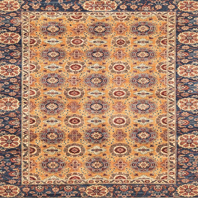 Ahgly Company Tapis d'Intérieur Carré Abstrait Marron Châtaigne, 7 Pieds Carré