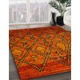 thumbnail image 2 of Ahgly Company Tapis d'Intérieur Carrés Abstraits Orange Rouge Abstraits pour Aire, 3 Pieds Carré, 2 of 6