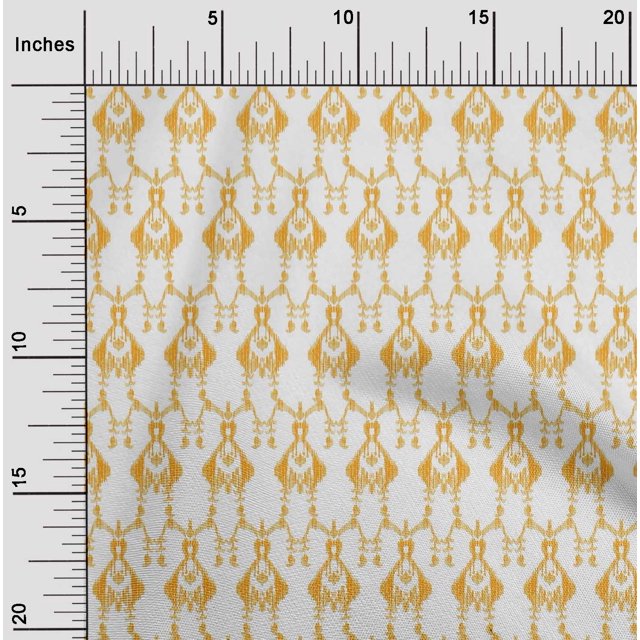 oneOone Georgette Viscose Fabric Paisley Ikat Printed Craft Fabric BTY 42 Inch Wide