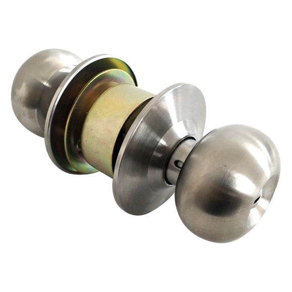 Door Knob Lockset Keyless Round Ball Style Handle Privacy Bedroom Bathroom Handle Lockset Stainless Steel Polished Door Knob Set Interior Lockable Door Handle