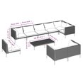 thumbnail image 4 of vidaXL 10 Piece Garden Lounge Set with Cushions Poly Rattan Dark Grey, 4 of 5