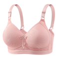 thumbnail image 2 of Bra For Women Front Buckle Underwear Full Coverage Padded Wireless Plus Size Thin Stretchable Tank Top Bra, 2 of 7