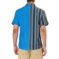 thumbnail image 3 of INSPIRE CHIC Men's Shirts Short Sleeve Summer Cotton Patchwork Button Down Shirts M Sky Blue, 3 of 6