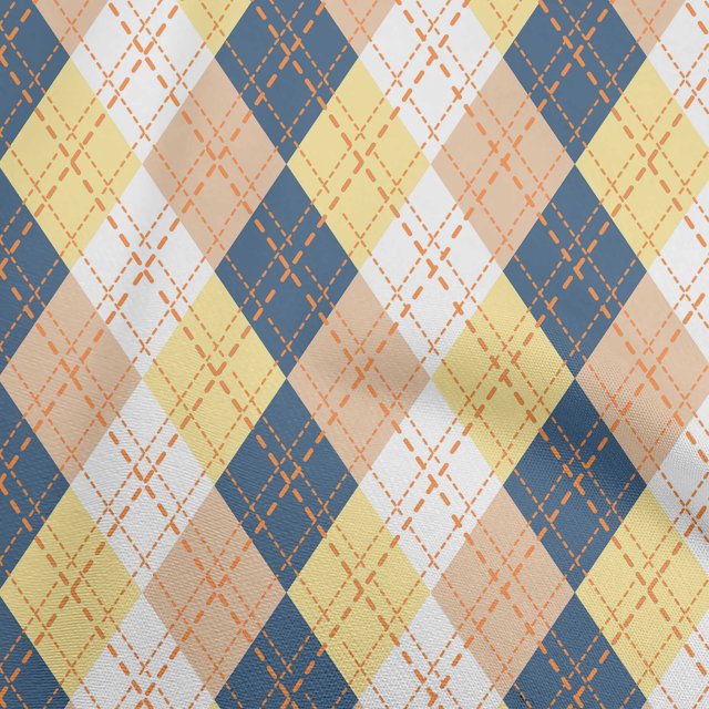 oneOone Velvet Teal Blue2 Fabric Check Argyle Sewing Craft Projects Fabric Prints By Yard 58 Inch Wide