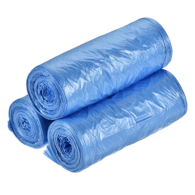 Unique Bargains 2-4 Gallon Small Trash Bags Garbage Waste Basket Liners Blue, 60 Counts / 3 Rolls