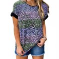 thumbnail image 1 of Nouveau T-Shirt à Manches Courtes Léopard pour Femmes Nouvelle Mode T-Shirt de Rue Grande Taille Col Rond Ample Décontracté, 1 of 8