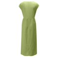 thumbnail image 4 of Robe Longue Maxi Sans Manches à Col Rond pour Femme, en Lin, Ample et Décontractée, Style Caftan, avec Poches, 4 of 6