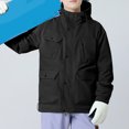 thumbnail image 4 of KIHOUT Men's Tactical Jacket Multi Pockets Performance Fleece Lined Water Resistant Soft Shell Unisex Hood Coats, 4 of 5