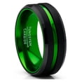 thumbnail image 1 of Bague pour Homme en Carbure de Tungstène Rainurée Alliance Intérieur Couleur 8 mm Bleu Rouge Vert Rouge, 1 of 3