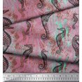 thumbnail image 2 of Soimoi Rayon Fabric Texture & Sea Horse Ocean Print Sewing Fabric Yard 56 Inch Wide, 2 of 3