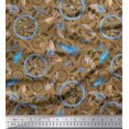 thumbnail image 1 of Soimoi Modal Satin Fabric Feather & Dream Catcher Home Decor Decor Fabric Printed Yard 42 Inch Wide, 1 of 3