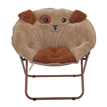Chaise soucoupe pour enfants personnage chien Mainstays, brun