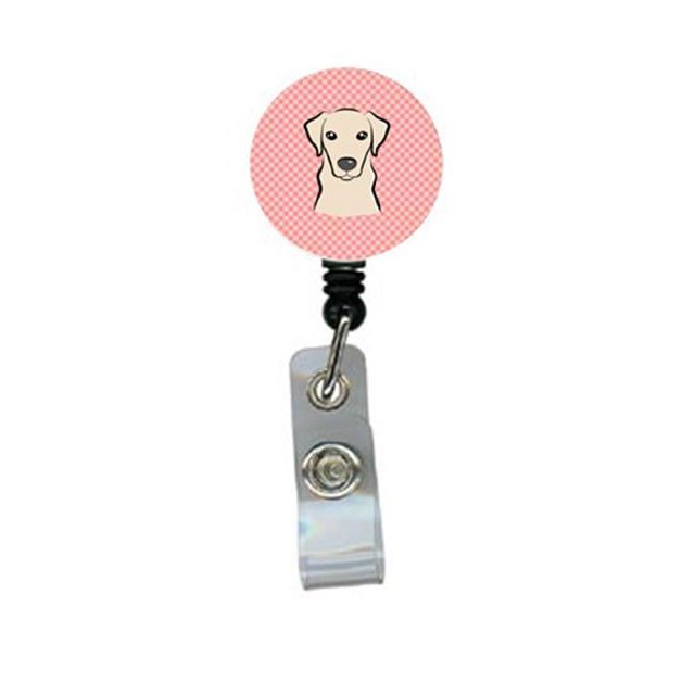 Carolines Treasures BB1222BR Damier Rose Jaune Labrador Insigne Rétractable Moulinet