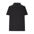 thumbnail image 4 of Timegard Women Tops Lapel V Neck Drop Shoulder Short Sleeve Solid Color Casual Loose Tee Blouse Summer, 4 of 6