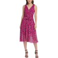 thumbnail image 1 of DKNY Robe Fourreau Midi Sans Manches à Col en V à Fleurs Violette pour Femmes Taille 14, 1 of 2