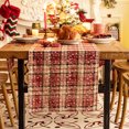 thumbnail image 1 of Plaid Christmas Table Runner, Winter Holiday Snowflake Table Runners, Xmas Decorations Indoor Outdoor Farmhouse Home Kitchen Dining Party Decor, 1 of 6