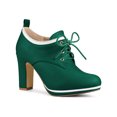 thumbnail image 1 of BLISSFUL STEP Women's Round Toe Platform Block High Heel Ankle Boots Green (Size 9）, 1 of 6