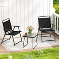 thumbnail image 1 of Costway Ensemble de 3 Chaises et Table de Conversation Pliantes pour Patio, Métal Robuste, Extérieur, Portable, 1 of 10