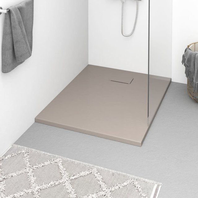 vidaXL Plateau de Base de Douche SMC Brun 100x80 cm