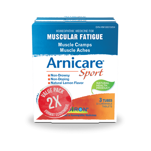 Boiron Arnicare Sport – Médicament Homéopathique pour le Soulagement des Douleurs Musculaires, des Crampes et de la Fatigue après un Entraînement Physique Ou un Surmenage 2x33 Comprimés 66 Unités