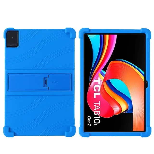 Case For TCL TAB 10 Gen 2 Tablet Safe Shockproof Silicone Stand Cover Blue TCL TAB 10 Gen 2