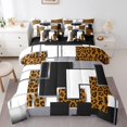 thumbnail image 1 of YST Orange Leopard Print Comforter Set With Sheets 7 Piece Queen Black Grey Abstract Geometric Bedding Set Safari Cheetah Grids Bed In A Bag For Kids Adults Wildlife Animal Check Bed Set, 1 of 5