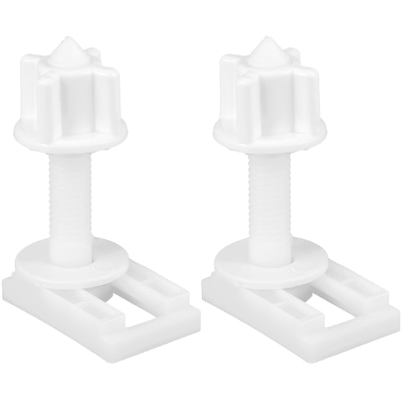 EeaseCA 2 Sets Plastic Toilet Seat Hinge Bolt Screw with Nuts and Washers Set (2pcs hinge bolt screws, 2pcs nut caps, 2pcs fixing pieces, Gasket Color for Random)