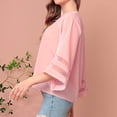 thumbnail image 5 of Timegard Hauts pour Femmes Col en V Manches 3/4 Chiffon Léger Ample Décontracté Fluide Haut Blouse Plage, 5 of 5