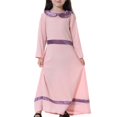 thumbnail image 1 of Robes pour Enfants Liquidation Robe Longue Musulmane Filles Moyennes Grandes Manches Longues Col Claudine Robe à Blocs de Couleur Robes de Pâques pour Filles Robe Maxi pour Demoiselles d'Honneur Rose Nouveau, 1 of 7
