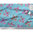 thumbnail image 3 of Soimoi Moss Georgette Fabric Leaves & Rose Floral Printed Fabric 1 Yard 42 Inch Wide, 3 of 5
