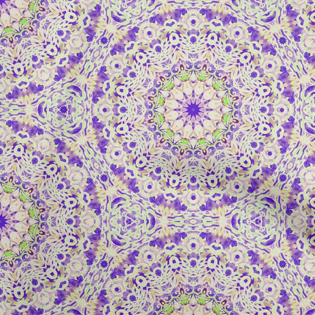 oneOone Rayon Dark Purple Fabric Mandala Sewing Craft Projects Fabric Prints By Yard 56 Inch Wide