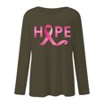 thumbnail image 3 of MKLEKYY Hauts Ajustés pour Femmes T-Shirt à Manches Longues Imprimé Mois de la Prévention du Cancer Col Rond Décontracté pour Femmes, 3 of 3