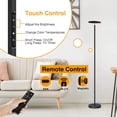 thumbnail image 3 of OUTON LED Torchiere Floor Lamp, Super Bright Dimmable Modern Standing Lamp with Remote Control, 4 Color Temperature, Tall Lamp for Living room, Bedroom, Black, 3 of 7