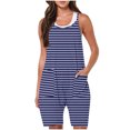 thumbnail image 1 of FAIWAD Rompers for Women Summer Casual Short Jumpsuits Overalls with Pockets 2024 Striped Jumpers, 1 of 5
