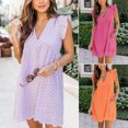 thumbnail image 2 of Été V-Cou Coton Jupe Robe Couleur Unie California Romper pour les Femmes, 2 of 6