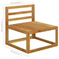 thumbnail image 4 of vidaXL 3 Piece Garden Lounge Set with Cushions Solid Acacia Wood, 4 of 5