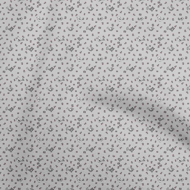 oneOone Rayon Light Gray Fabric Bird Fabric For Sewing Printed Craft Fabric By The Yard 56 Inch Wide