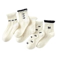 thumbnail image 1 of 3-14Y Children'S Girls 5Pc Socks Mid Tube Socks Baby Ankle Sock Crew Soft Comfort White R, 1 of 3
