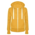 thumbnail image 1 of Mrat Mode Femmes Chandail pour Femmes Décontracté à Capuche Ajusté à Fermeture Éclair Manches Longues Col Rond Chandail à Capuche à Fermeture Éclair Complète Chandail Uni Veste Ample en Molleton Tunique en Lin Chandail Manteau Jaune_cc TTG, 1 of 2