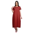 thumbnail image 1 of Moomaya Robe de Nuit à Manches Courtes pour Femmes en Coton, Ligne A, Maxi, Tenue de Nuit, 1 of 5