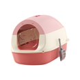 thumbnail image 2 of TISHITA Hooded Cat Litter Box Enclosed Cat Litter Box with Front Door Sandbox Detachable pink, 2 of 8