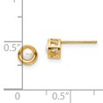 thumbnail image 2 of 14K Yellow Gold 4mm Bezel June/FW Cultured Pearl Post Earrings, 2 of 2