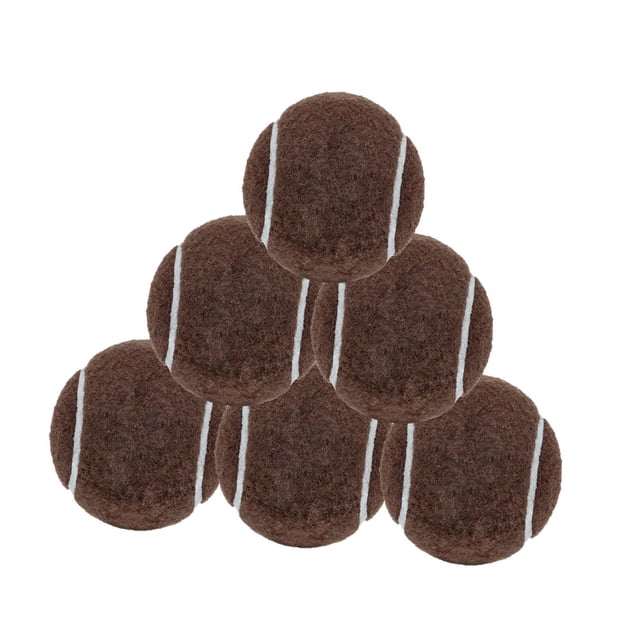 Almencla 6Pcs Tennis Balls Practicing Workout Wear Resistant for Games Outdoor Indoor Coffee