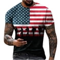 thumbnail image 1 of Mefallenssiah T-Shirt à Manches Courtes pour Homme Homme Décontracté Col Rond Populaire Impression Drapeau Numérique 3D Chandail Entraînement Physique Sport Manches Courtes T-Shirt Blouse Vert, 1 of 4