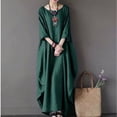 thumbnail image 1 of TIMIFIS Robe en Coton et Lin pour Femme Décontractée Ample Robe d'Été Longue Robe à Manches Courtes Robes Maxi Été Grande Taille Robe de Plage Été, 1 of 3