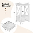 thumbnail image 4 of Costway Modern Nightstand with Bottom Drawer Storage Shelf Small Side End Table White, 4 of 10