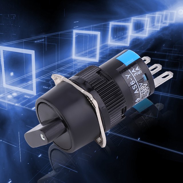 Switch Selector Switch Electrical Equipment 5PCS ASY-6 Round Selector Knob Switch 16mm Mounting Hole AC 250V 3A