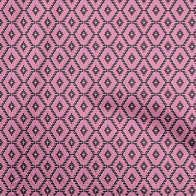 oneOone Rayon Pink Fabric Block Sewing Material Print Fabric By The Yard 56 Inch Wide-WQ